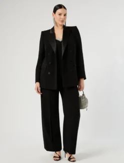 Top in cady con ricamo - NERO
