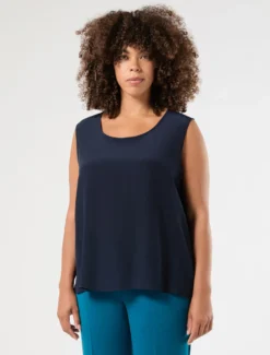 Top in crêpe de Chine - BLU NOTTE