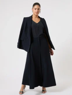 Top in crêpe de Chine con strass - BLU NOTTE