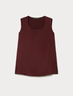 Top in crêpe envers satin - ROSSO VIOLA