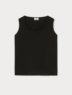 Top in crêpe fluido - NERO