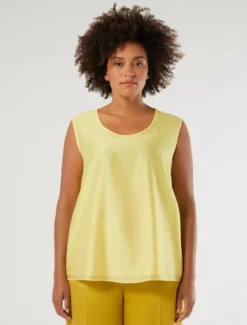 Top in mussola di tencel - GIALLO SOLE