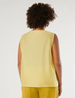 Top in mussola di tencel - GIALLO SOLE