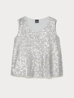 Top in paillettes - GRIGIO PERLA
