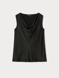 Top in satin - NERO
