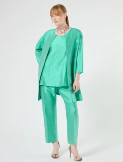Top in shantung leggero - VERDE PASTELLO
