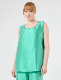 Top in shantung leggero - VERDE PASTELLO