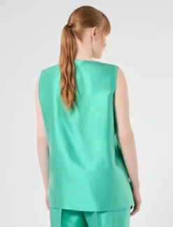 Top in shantung leggero - VERDE PASTELLO