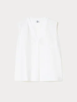 Top in tela di lino - BIANCO OTTICO