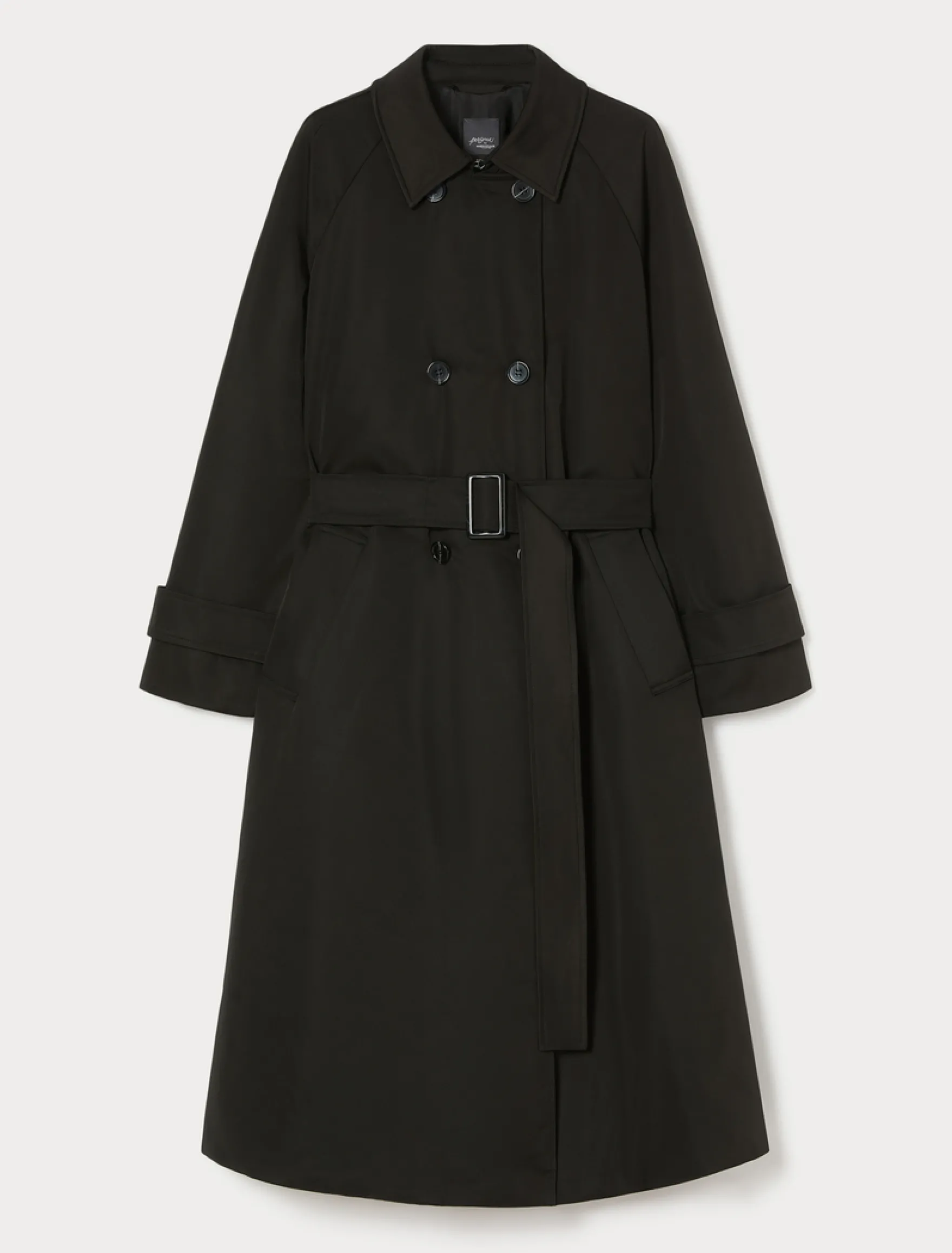 Trench imbottito in twill antigoccia - NERO