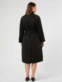Trench imbottito in twill antigoccia - NERO