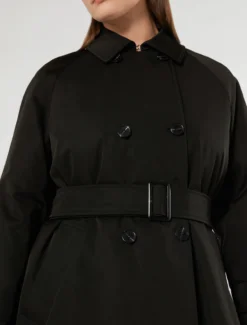 Trench imbottito in twill antigoccia - NERO