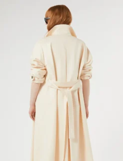 Trench in gabardina di cotone - BIANCO AVORIO