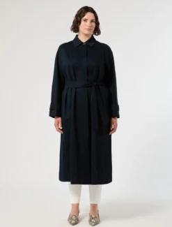 Trench in gabardina di cotone - BLU MARINO