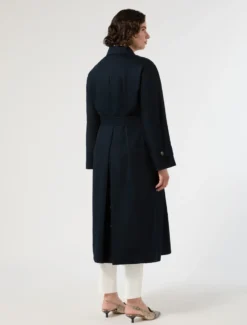 Trench in gabardina di cotone - BLU MARINO