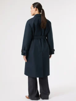 Trench in twill antigoccia - BLU MARINO