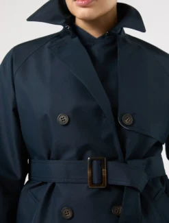 Trench in twill antigoccia - BLU MARINO