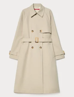 Trench in twill antigoccia - VERDE MUSCHIO