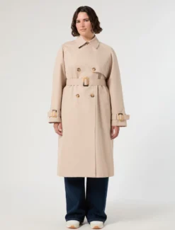 Trench in twill antigoccia - VERDE MUSCHIO