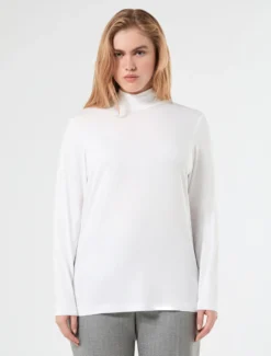 T-shirt a lupetto in jersey - BIANCO