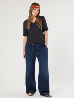 T-shirt in cotone - BLU NOTTE