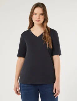 T-shirt in cotone - BLU NOTTE