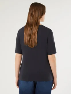 T-shirt in cotone - BLU NOTTE