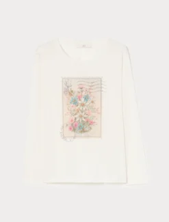 T-shirt in jersey con applicazioni - AVORIO