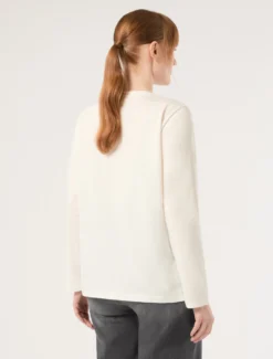T-shirt in jersey con applicazioni - AVORIO