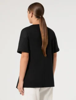 T-shirt in jersey con arricciatura - NERO