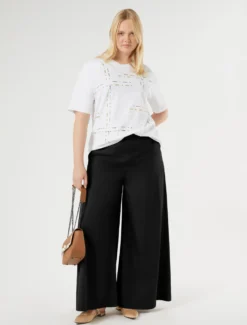 T-shirt in jersey con ricamo - BIANCO OTTICO