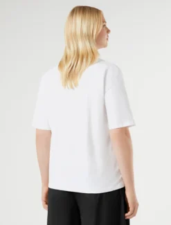 T-shirt in jersey con ricamo - BIANCO OTTICO