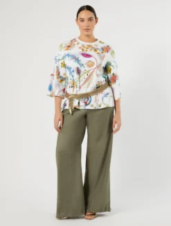 T-shirt in jersey con ricamo - BIANCO OTTICO