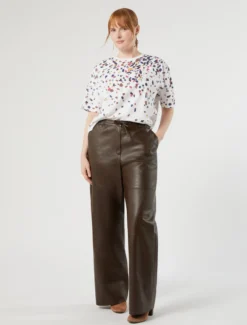 T-shirt in jersey con ricamo - BIANCO OTTICO