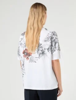 T-shirt in jersey con ricamo - BIANCO OTTICO