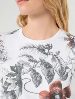 T-shirt in jersey con ricamo - BIANCO OTTICO