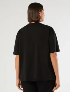 T-shirt in jersey con ricamo - NERO