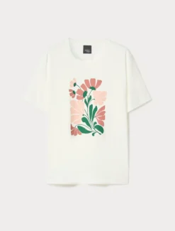 T-shirt in jersey con stampa - BIANCO