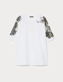 T-shirt in jersey con stampa - BIANCO OTTICO