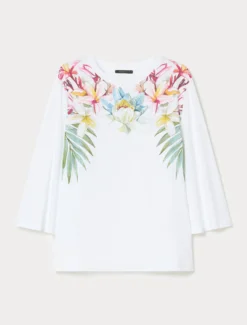 T-shirt in jersey con stampa - BIANCO OTTICO