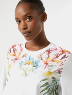 T-shirt in jersey con stampa - BIANCO OTTICO