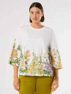 T-shirt in jersey con stampa - BIANCO OTTICO