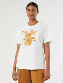 T-shirt in jersey con stampa - BIANCO OTTICO