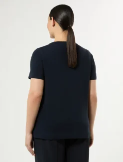 T-shirt in jersey con stampa - BLU NOTTE