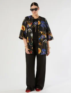 T-shirt in jersey con stampa - NERO