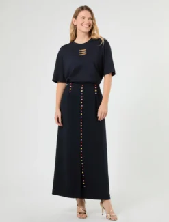 T-shirt in jersey con stampa pesci - BLU NOTTE