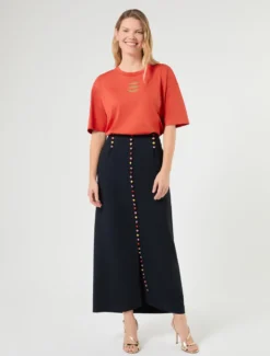 T-shirt in jersey con stampa pesci - CORALLO