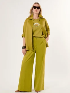 T-shirt in jersey con stampa - VERDE OLIVA