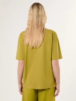 T-shirt in jersey con stampa - VERDE OLIVA