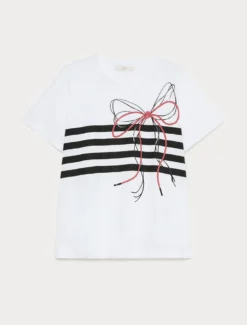 T-shirt in jersey con strass - BIANCO OTTICO